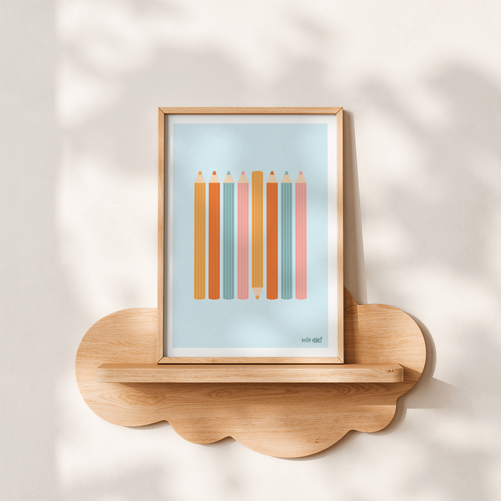 Coloured Pencils Digital Art Print
