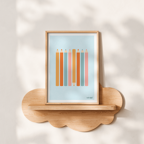 Coloured Pencils Digital Art Print