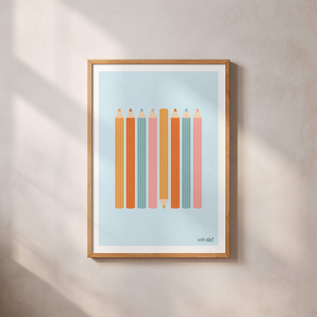 Coloured Pencils Digital Art Print