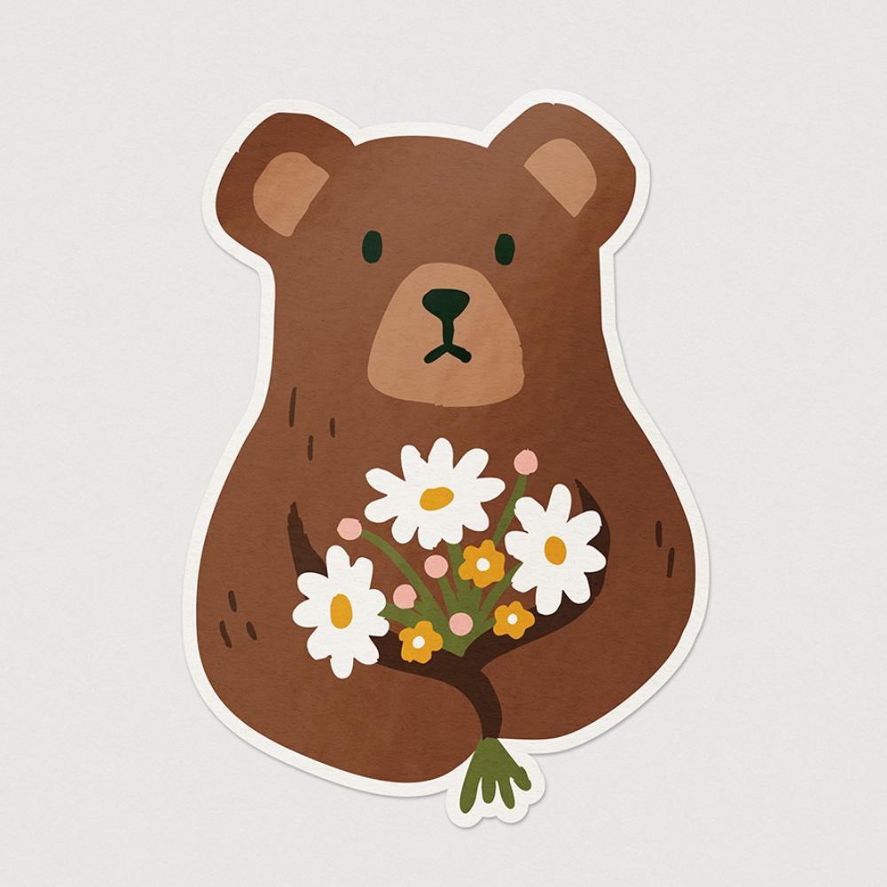 Flower Bear Sticker