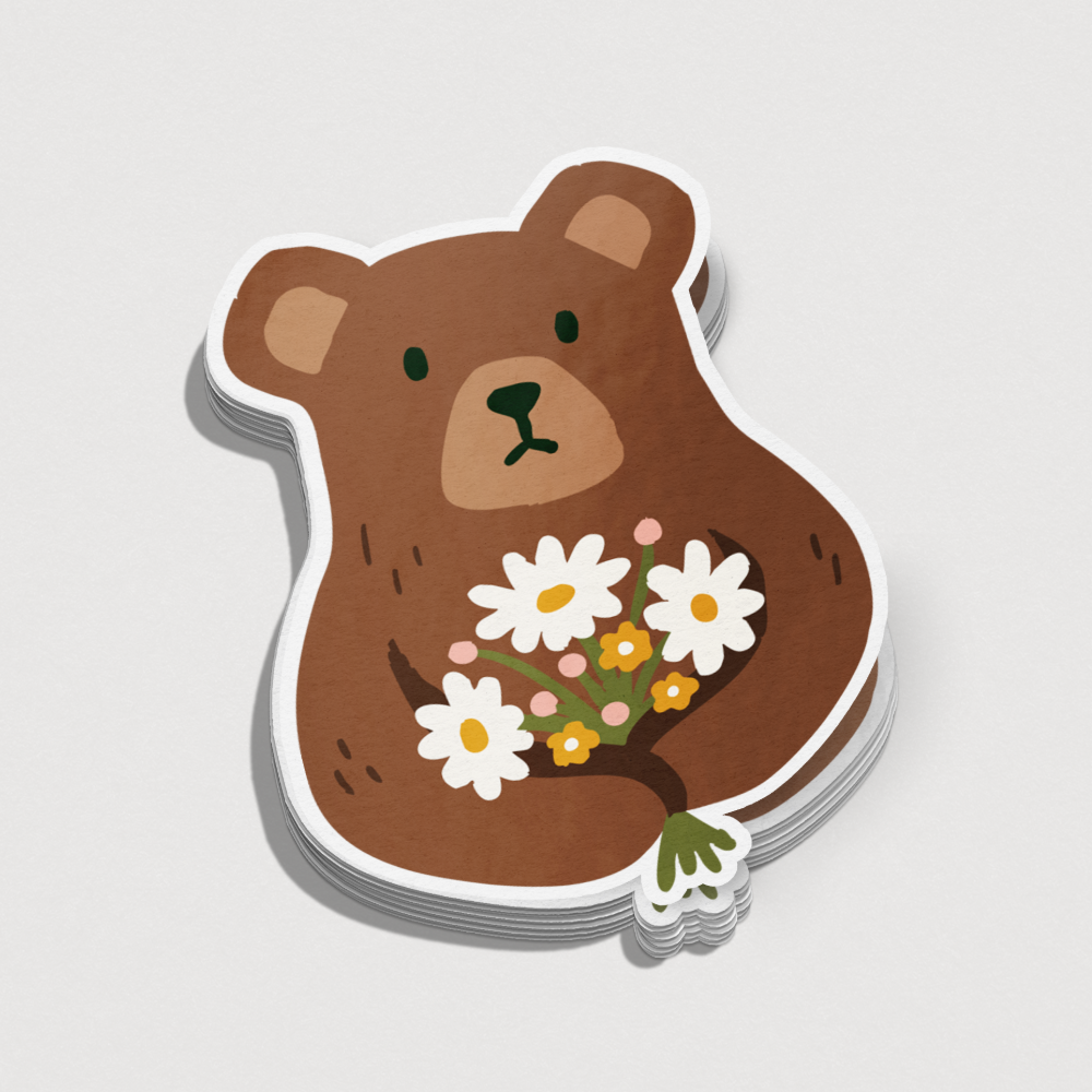 Flower Bear Sticker