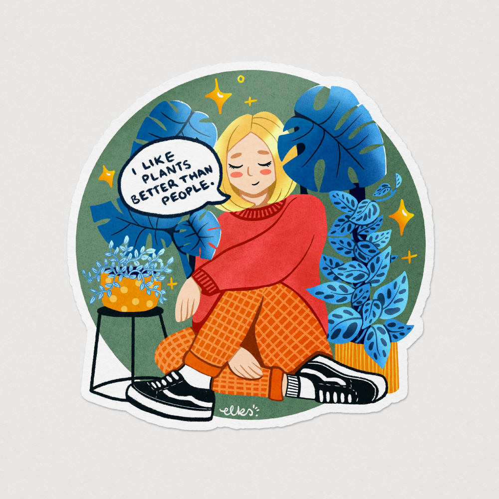 Plants Over People Sticker