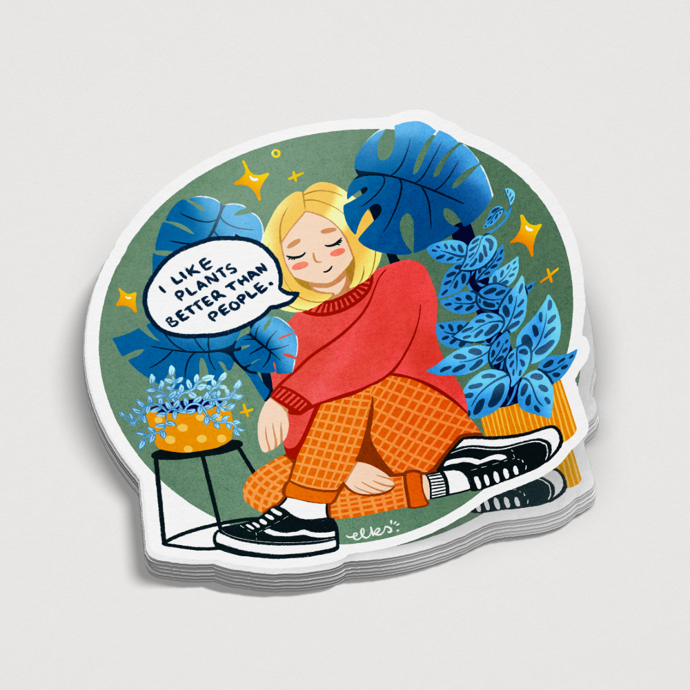Plants Over People Sticker
