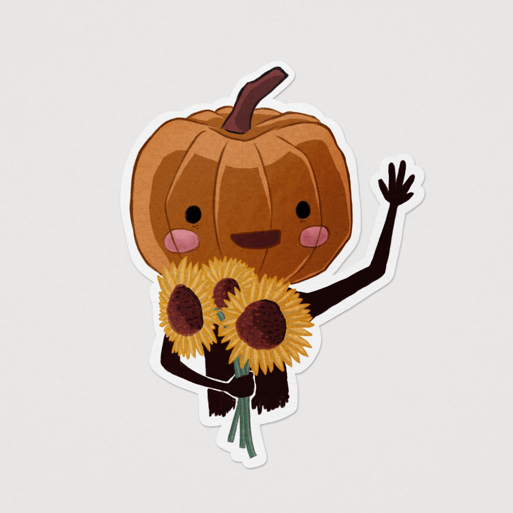 Pumpkin Boy Sticker