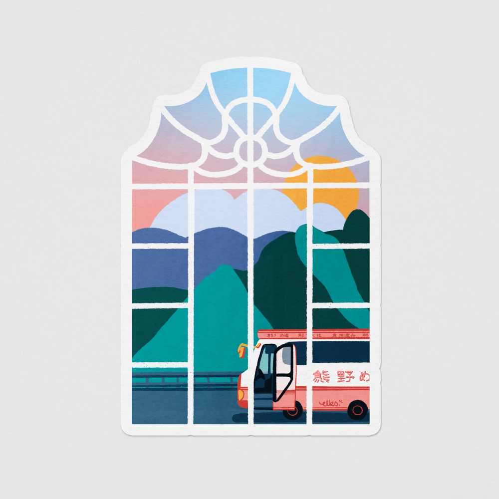 Window to Nachi Falls Sticker