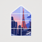 Window to Tokyo Sticker